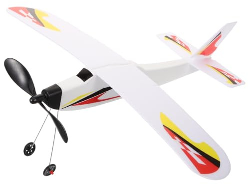 BCOATH Rubber Band Powered Aircraft Toy 15.55 Inch Foam Glider Model Plane Easy Assembly Outdoor Flying Toy for Kids Enhancing Hand-Eye Coordination