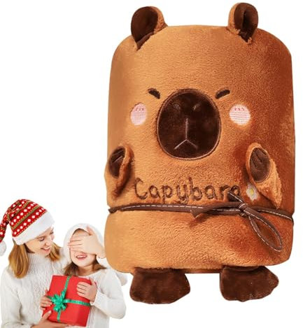 Ungtyb Capybara-Kapuzendecke, Capybara-Kapuzendecke | Niedlicher Decken-Kapuzenumhang - Kuschelige Decke, tragbare Capybara-Decke, übergroße Capybara-Reisedecke, Kapuzen-Cape