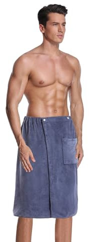 Saunakilt Herren mit Druckknöpfe und Tasche, Elastisch, 302g/qm, 70x140 cm Saunahandtuch Herren Sauna Kilt Männer Sauna Handtuch Männer Saunakilt-Herren Saunahandtuch mit Knopf Handtuch mit Knöpfen