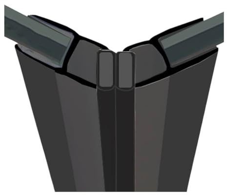AERREGI COPPIA GUARNIZIONI PER VETRO E PER BOX DOCCIA PER ANTA 200cm MAGNETICA NERO 6/8 mm
