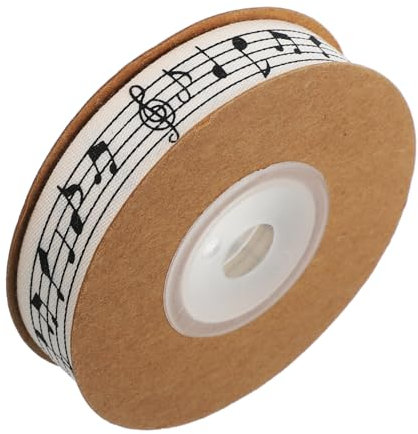 KOMBIUDA 10m Musiknotenband Näh Und Bastelband Aus Schleifenband Verpackungsband Für Heimwerker Scrapbook-band Für Geschenke Dekoration Für Geburtstagsparty Und Feiertage
