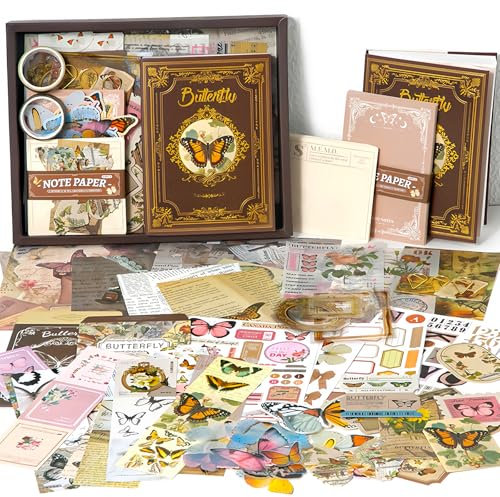 PANYI Scrapbook Zubehör Set Vintage Scrapbooking Sticker DIY Bullet Journaling Zubehör Dekoratives Schreibpapier Scrapbook Das Perfekte Geschenk für Teenager und Kinder