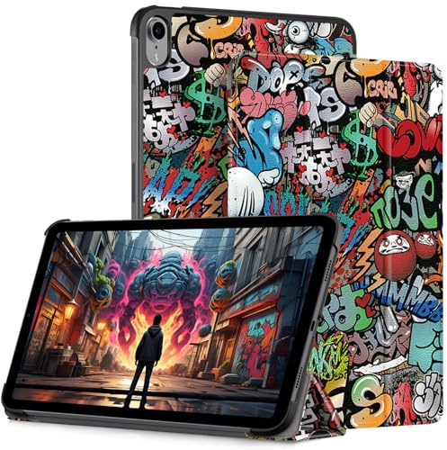 HEISHAYU Funda para iPad (A16) 11ª Generación (2025) 11 Pulgadas/iPad 10ª Generación (2022) 10.9 Pulgadas, Case con Auto-Reposo/Activación, Graffiti