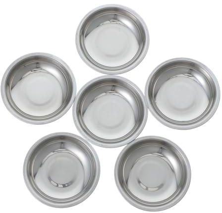 EXHUMKY 6 Stück Edelstahl Teebeutelhalter Teebeutel Schalen Tropfschale 8cm Rund Mit Ablage Für Tee Zubehör Langlebig Rostfrei Spülmaschinenfest Für Teegenuss Zuhause