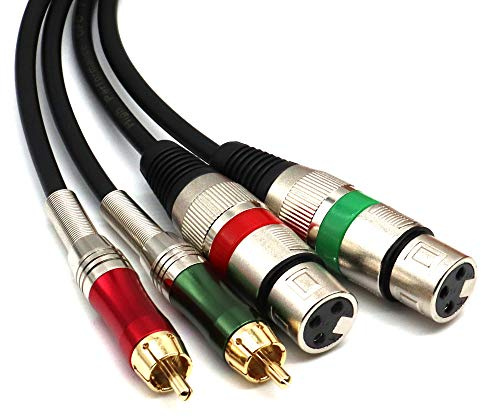 SiYear Cavo audio doppio XLR a doppio RCA maschio Phono HIFI sbilanciato, cavo patch per microfono con due connettori XLR a 3 pin e 2 RCA (10 FT/3 m)