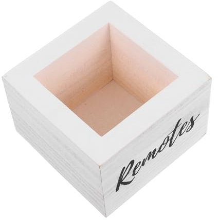 Hemobllo Organizador De Mando Distancia De Madera Para Mesa Estante De Almacenamiento Para Controles Remotos Caja Decorativa Para Oficina y Hogar