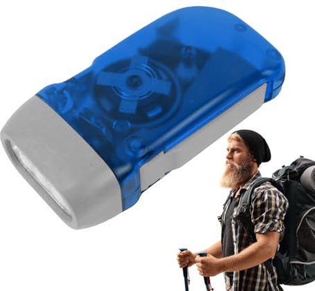 BommFu Que Camina La Linterna LED | Antorcha De Presión Manual | Linterna De Dínamo De LED - Para Acampar, Caminar, Otoño Y Supervivencia, No Requiere Baterías, Ecológica Y Recargable