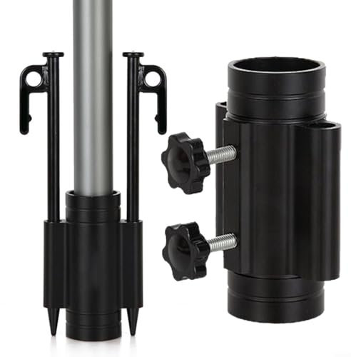 Snowchecking Metall Sonnenschirmhalter, Outdoor Camping Markise Winddicht Rohr Befestigung Zubehör Stützstange Befestigung Zeltstange Halter für Garten