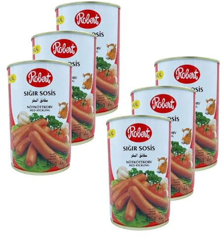 Lot 6x Saucisses de bœuf - Conserve 425g