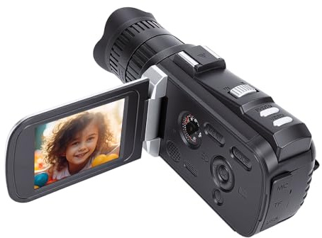 Annadue Videocamera Digitale, Zoom Digitale 1080P 18X, Schermo Ruotabile a 270° da 3 Pollici, con Stabilizzazione Elettronica Dell'immagine e modalità Visione Notturna.Per i Viaggi, la (SILVER)