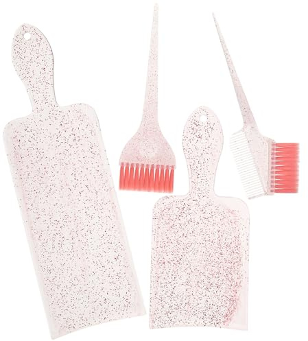 JOYOFREELY Kit de Teinture pour Cheveux Peigne et Pinceau Léger en Abs et Nylon, Pratique pour Balayage DIY ou Salon Professionnel, 1 Set Couleur Rose
