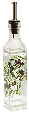 Bouteille d'huile alimentaire avec bec verseur, 270 ml, motif Frantoio