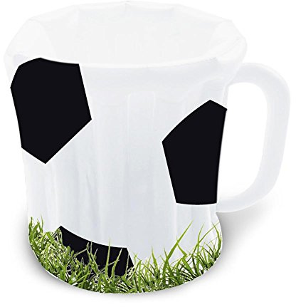 Folat 30607 Aufblasbarer Bierkrug Fußball Schwarz-Weiβ