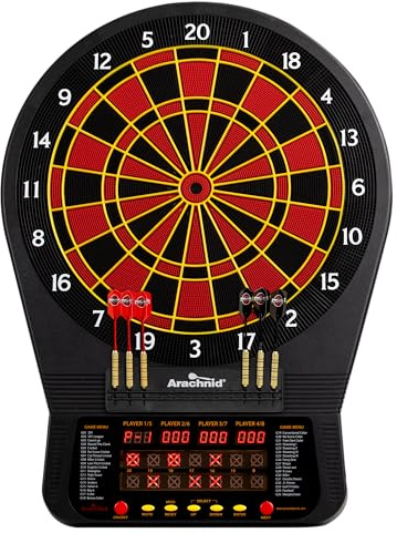 Arachnid Cricket Pro 670 Tournament-Quality Dartboard with 35 Games and 318 Variations (6 Cricket Games) , Black