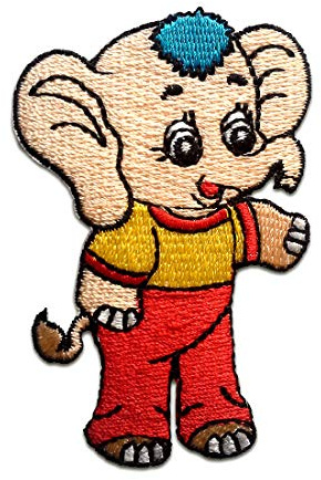 Catch the Patch Elefant Aufnäher zum Aufbügeln 7,8 x 5,2 cm Bügelbild für Kinder Mädchen mit Lieblingstier Wild, Bügelpatch Patches Bügelflicken
