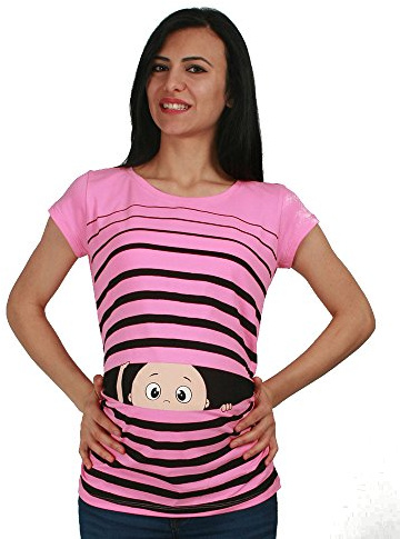 Rolig söt mamma-t-shirt med motiv graviditet present – kortärmad, ROSA, L