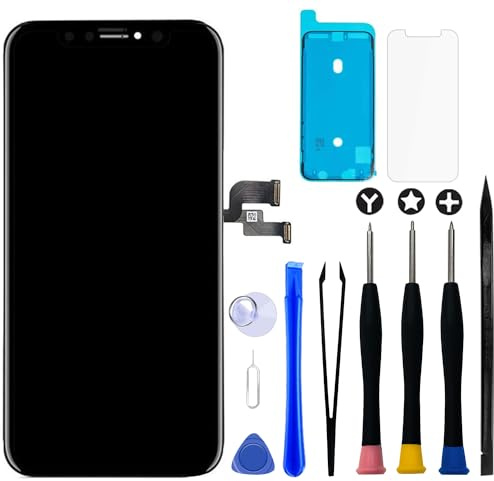 Brinonac for iPhone Xs OLED Screen Replacement Kit[NOT LCD],5.8 inch 3D Touch Display Digitizer Frame Assembly with Repair Tools and Tempered Glass
