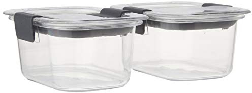 Rubbermaid Brilliance Food Storage Container, Small, 1.3 Cup, Clear, 2-Pack