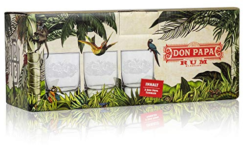 Don Papa Tumbler Gläser | 3 x 350ml |Originale Gläser mit Logo