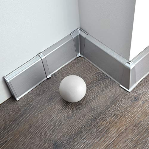 [DQ-PP] 10 mètres de plinthes 70mm en PVC aluminium, plinthes aspect stratifié en plastique PVC