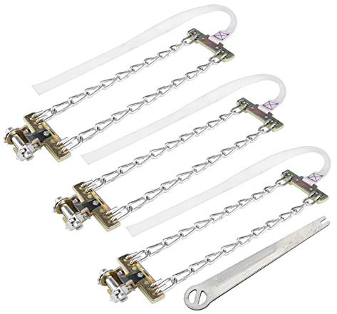 Catene Neve, 3 Pezzi 205-225mm Catene AntI Scivolo di Emergenza Universali Catena di Pneumatici per Auto Camion Cintura Antiscivolo per Pneumatici Invernale(M)
