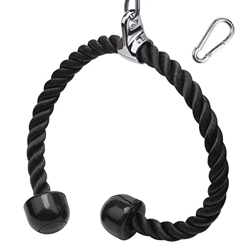 XYZDOUBLE Cuerda Tríceps Heavy Duty Tricep Rope Cable Pull Down Cuerda Equipo Nylon Manijas Antideslizantes - Dorsal, Biceps, Triceps, Gimnasio o Hogar