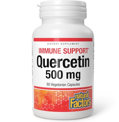 Natural Factors Quercetin - Antioxidant Support Supplement for Respiratory & Lung Health Support - Quercetin Supplement Aids Your Body's Health & Function - 60 Vegetarian Capsules (60 Servings)