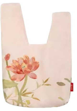Borsa da polso impermeabile alla moda con motivo kimono giapponese, borsa tote con nodo, borsa portatile da donna (Lotus), multicolore, M