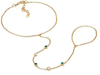 Elli Pulseras Mujeres cadena de mano accesorio Brillante con cristales en plata de ley 925 bañada en oro