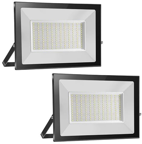 Probapro 2pcs 150W Strahler Außen, Außenstrahler LED Fluter 15000LM 6000K Kaltweiß Scheinwerfer Flutlicht IP65 Wasserdicht, Aussenstrahler für Hinterhof, Garten, Werkstatt