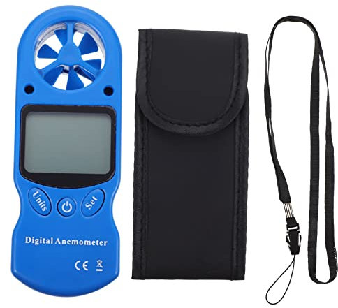 VILLCASE Mini-digital-anemometer Für Luftgeschwindigkeitsmessung Thermometer Und Hygrometer Ohne Batterie Mit Lcd-display Und Tasche Zum Schutz