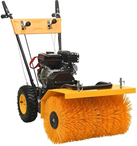 vidaXL Quitanieves y Barredora de Gasolina 2 en 1 Nieve Modo Arranque Cepillo Césped Escoba Jardín Herramienta Limpieza Hojas 6,5 HP