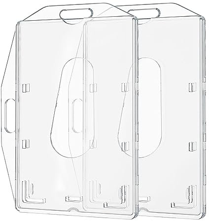 Redamancy 2 Stück Transparente Kartenhalter, Strapazierfähiger Ausweishalter mit Daumenausschub, Horizontaler und Vertikaler Dual-Use, für Ausweis, Kreditkarte, Führerschein und Pass