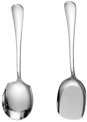 2Pcs Serving Kitchen Tablespoon Stainless Steel Serving Spoon Restaurant Soup Silver Spoon Large Buffet Serving Spoons for Catering and Dinner Desserts