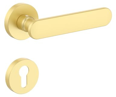 Amerdeco Türgriff Set aus Aluminiumlegierung Gold Türdrücker Innentüren türklinke drückergarnitur türbeschlag türdrücker Türbeschlag Drückergarnitur Zimmertüren UK0054
