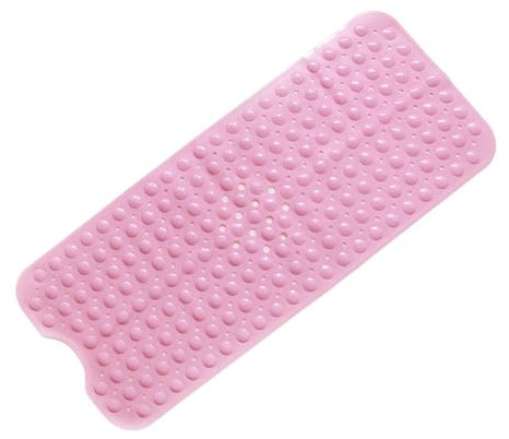 Morbuy Badewannenmatte Kinder rutschfest 100 x 40 cm Einfarbig Transparent Maschinenwaschbar Duschmatte Antirutschmatte Badewanne Badematte mit Saugnäpfen, Starke Saugkraft (Rosa)
