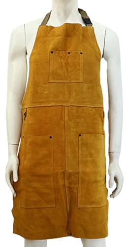 Fonowx Tablier de soudage tablier résistant à la chaleur soudeur vêtements de protection tablier de protection de soudage, 95 cm