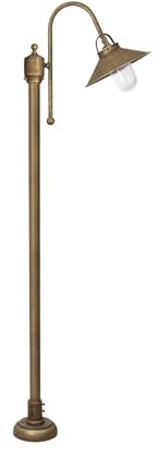 Licht-Erlebnisse Stehlampe außen 148 cm Glas Echt-Messing in Bronze Antik matt IP44 E27 Maritim Außenlampe Garten Wegeleuchte Hof