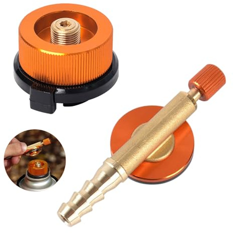 Gaskartuschen Adapter, Gasflaschen Adapter, Gas-Restgas-Sammlung, Gold-2