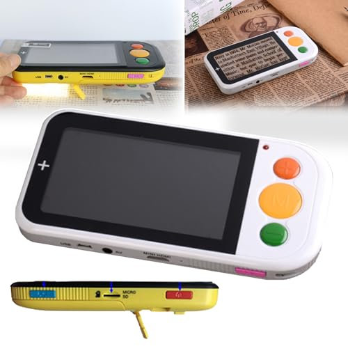 PLABNK Aide À La Lecture Électronique (2x-32x) - 4,3 Pouces, Focale : 3,5 Cm-6 Cm, 19 Modes Couleur, Fonction Mémoire, Prise Charge De La Prise De Photos/Enregistrement, pour Malvoyants,White