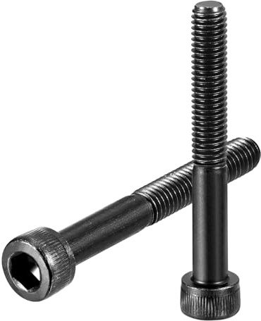 QUARKZMAN 30 Stück M6-1x50 Zylinderschrauben mit Innensechskant Innensechskantschraube Kohlenstoffstahl Schwarzoxid DIN 912 Teilgewinde Hex Schraube Befestigungselemente für Maschinen