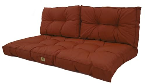 deco arts Coussins pour Salon de Jardin - Coussins extérieur - 120x60 cm - Coussin de Remplacement pour Fauteuil, Banc & Chaise d'extérieur - Imperméable, Confortable & capitonné - Terracta