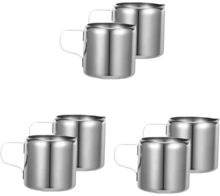 Veemoon 6pezzi Inossidabile Per Latte Tazzine Per e Latte Art Per Salse e Condimenti Facili Resistente e Duraturo