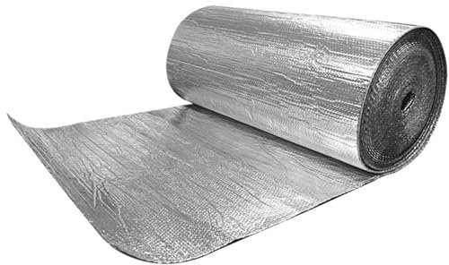HSIRYAOHD Insulation Aluminium Foil, Aluminium Foil Membrane Vapour Barrier and Thermal Insulation Roll Radiator Heat Reflective Bubble Self-Adhesive Insulating Wrap Bubble Fo