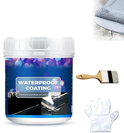 Evrobage polyuréthane multi-usage imperméable, polyuréthanes à base d'eau, agent de revêtement imperméable transparent, adhésif de réparation anti-fuite pour le béton, le bois, l'extérieur (Gris)