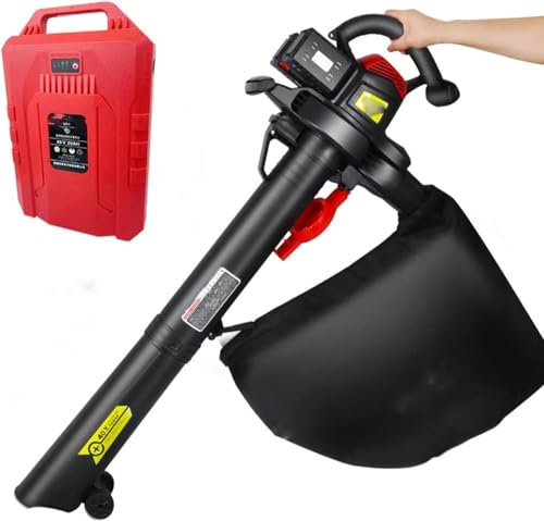 Aspirapolvere elettrico soffiante al litio da 40 V, aspirapolvere portatile per foglie, soffiaggio e aspirazione 2 in 1, per giardino, cortile, soffiaggio, spazzatrice, aspirapolvere per esterni, ba