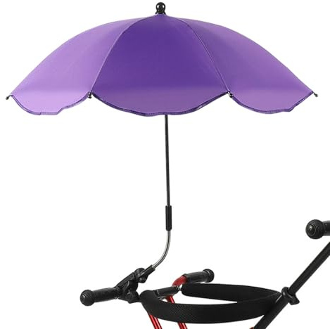 Ombrellone per carrozzina, con morsetto di fissaggio regolabile, parasole per passeggino, protezione UV UPF 50+, 78 cm, per carrozzina, passeggino, passeggino