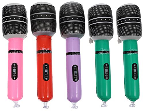 Beaupretty 5 pièces Microphone Gonflable Plastique Éducatif pour Garçon Fille Accessoire de Fête et Cosplay Couleurs Aléatoires Couleur Aléatoire Couleur Aléatoire