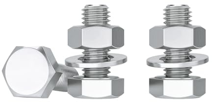 Drenky Boulons Et écrous, 10 Pièces M6 X 10mm Boulons à Six Pans Avec écrous et Rondelles Assortiment Acier Inoxydable A2 V2A M6 Vis Inox, DIN933 / DIN934 / DIN125