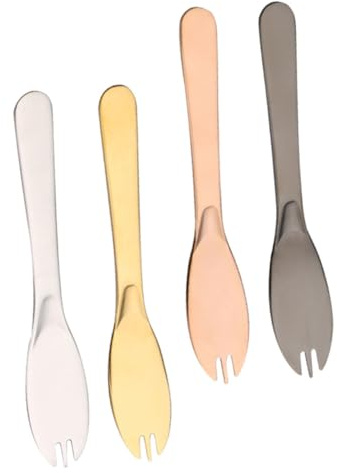 LALADEFIEE 4 piezas Cuchillos para Untar Mantequilla y Queso de Acero Inoxidable Mango Ergonómico Cortador Ligero y Fácil de Limpiar Espátulas Portátiles para Cocina y Servicio Reuniones